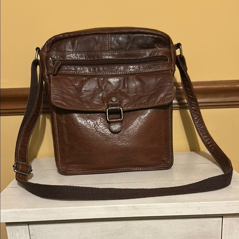 Jack George Voyager Brown Leather Men's Crossbody Bag